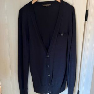 Silk / Cashmere mens black cardigan